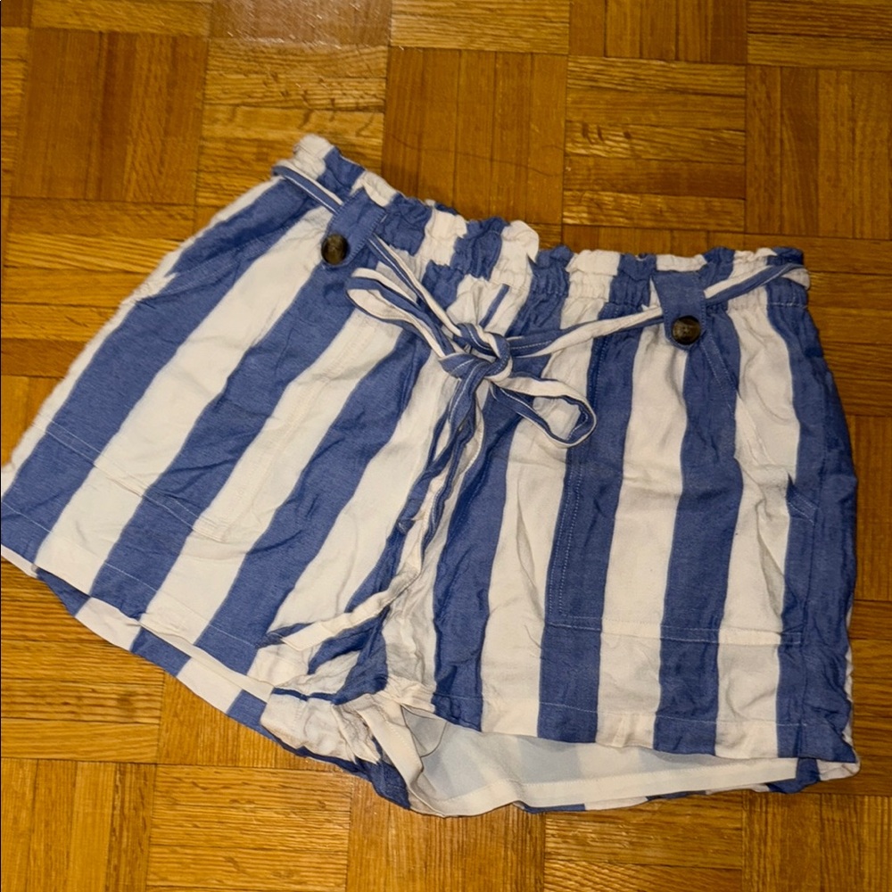 American Eagle Outfitters High Waist Blue and White Shorts